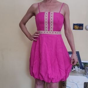 Tommy Hilfiger Pink &   Gold Bubble Dress